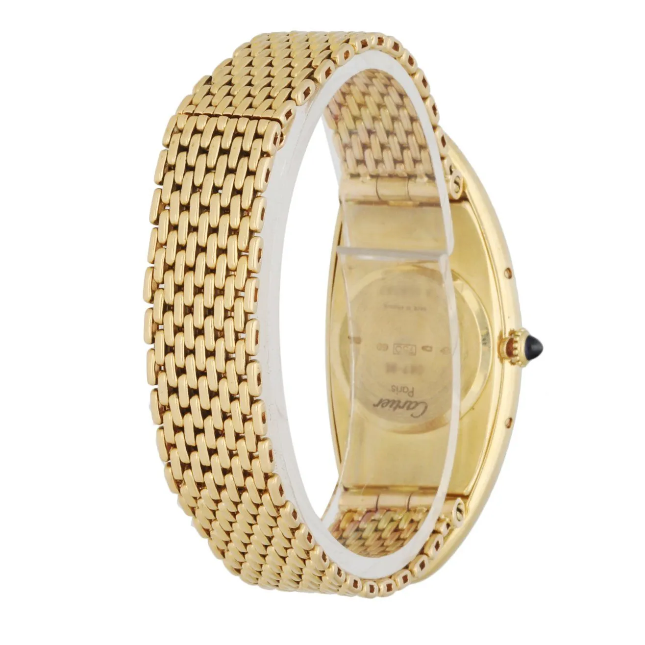 Cartier Baignoire Allongee W1507451 "Maxi Oval" 18K Yellow Gold Rare Man's Watch