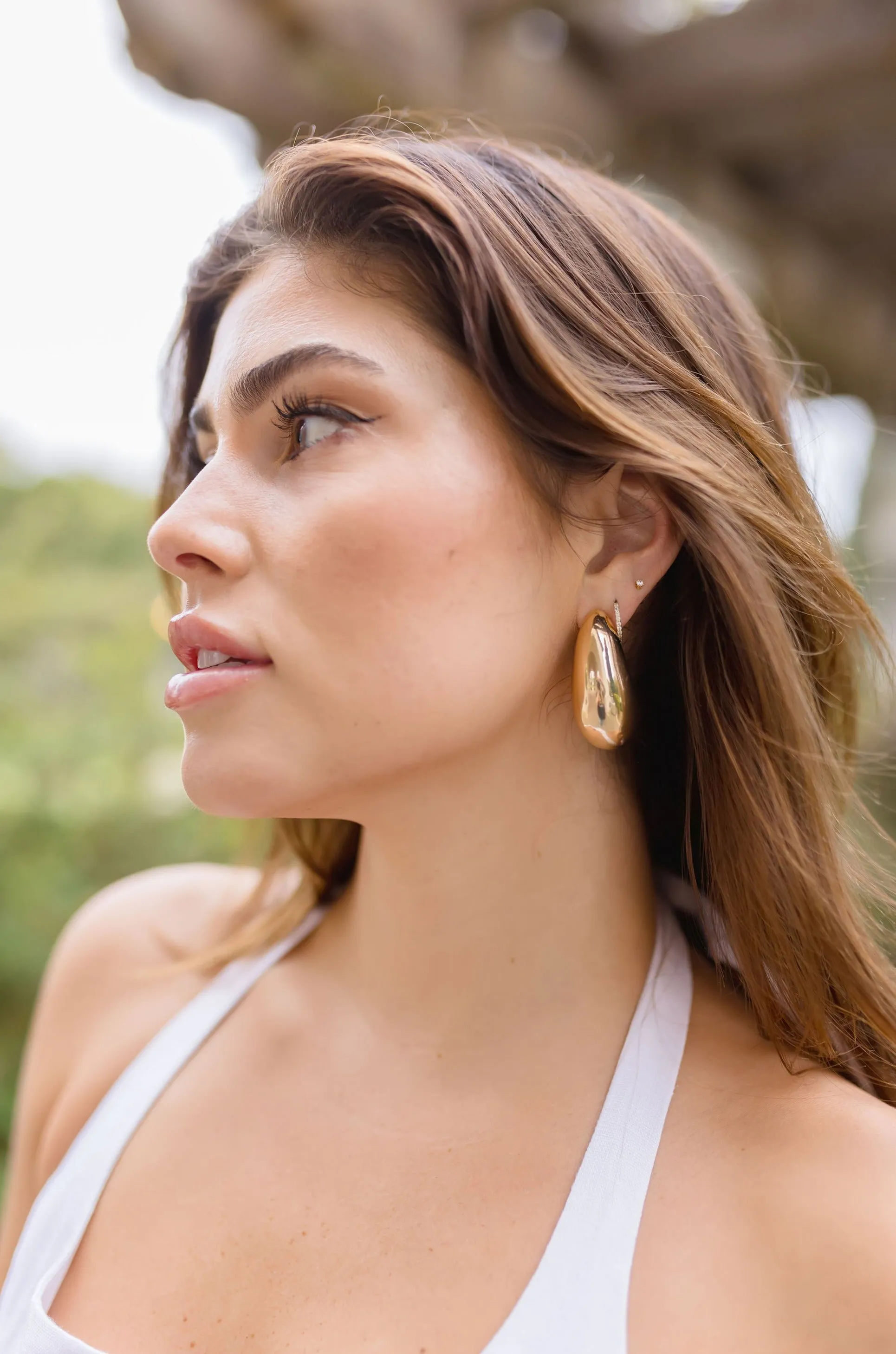 Cassie Oversized Teardrop Earrings Gold