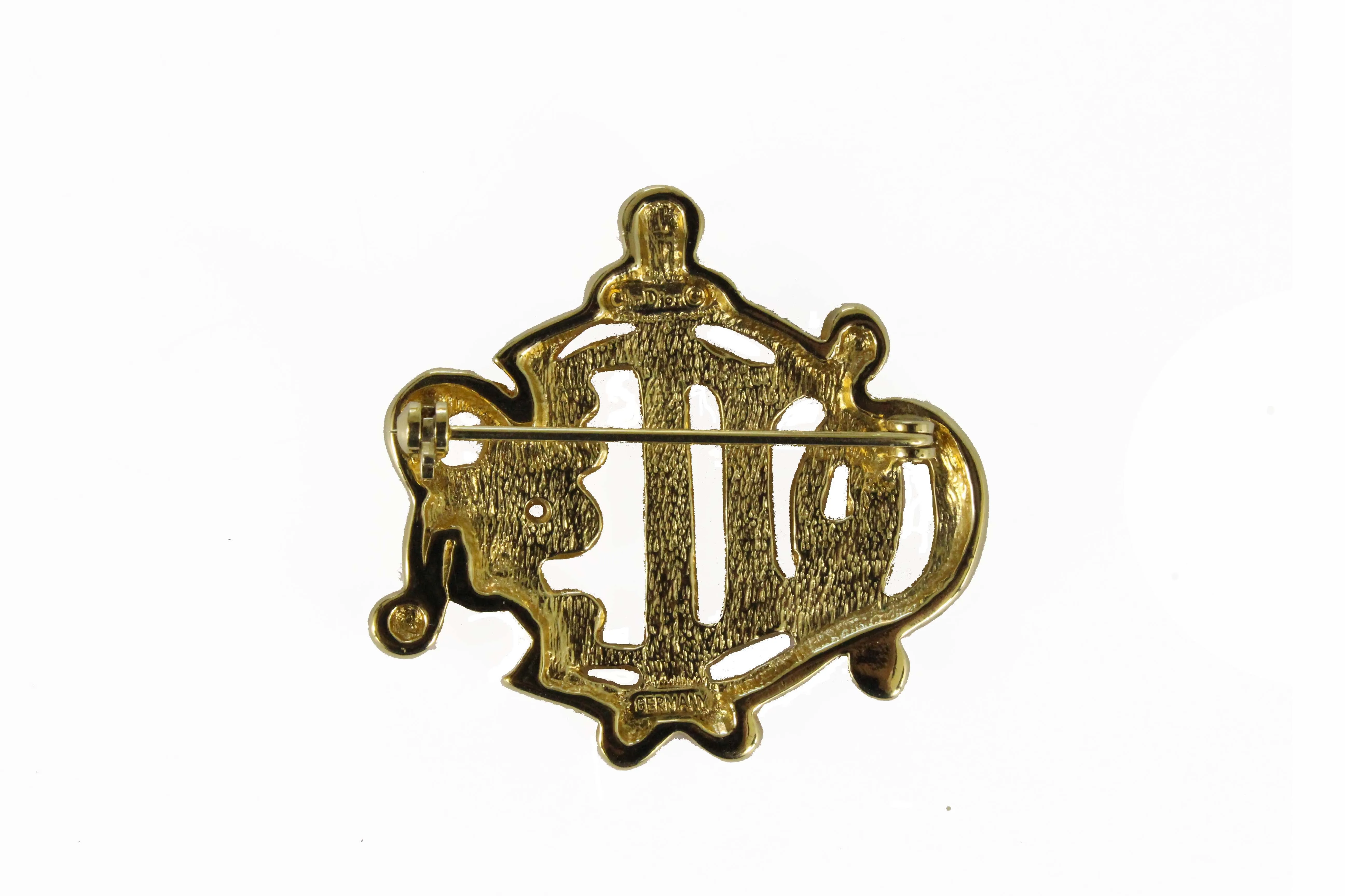 CHRISTIAN DIOR small Logo brooch