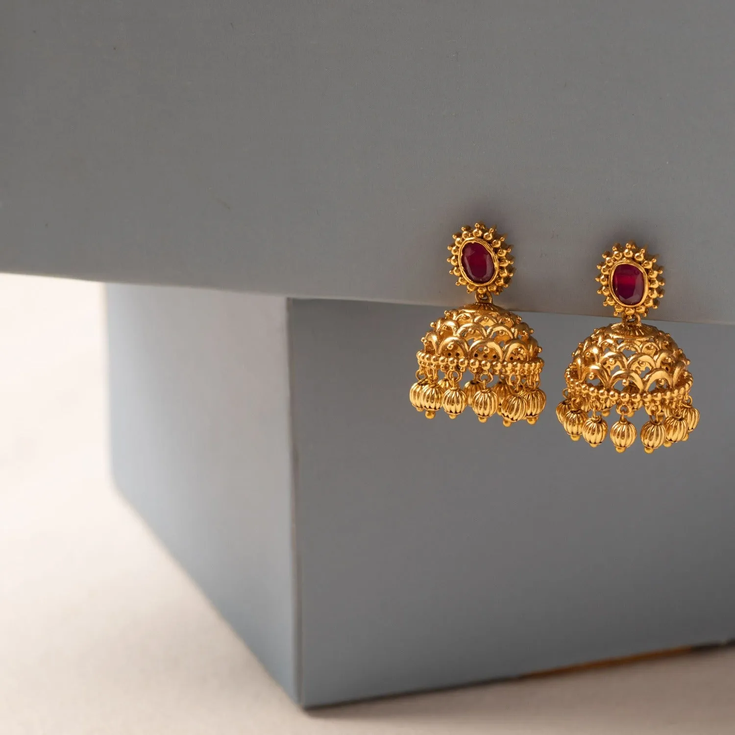 Classic Simple Antique Jhumki Earrings