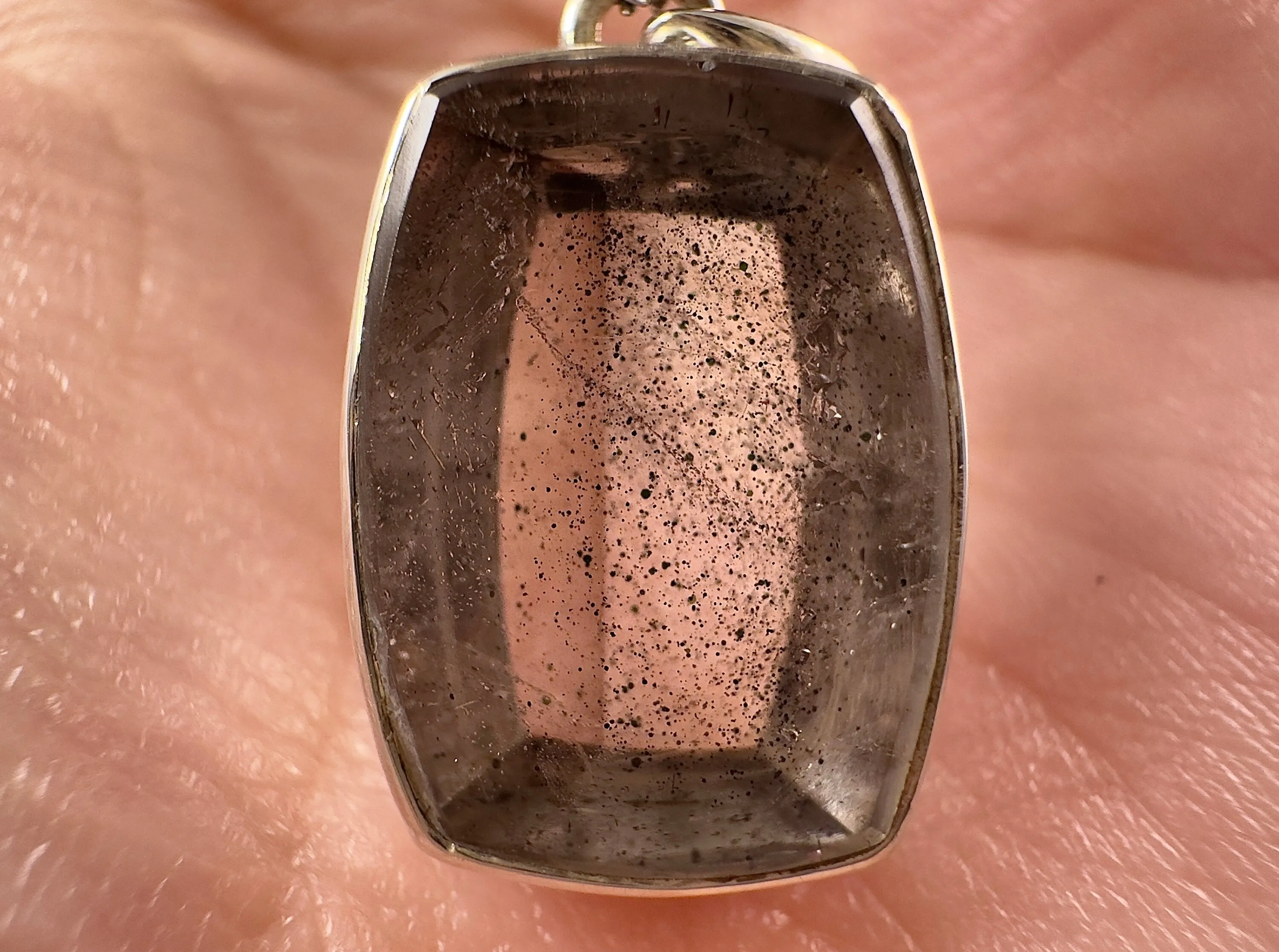 COVELLITE Crystal Pendant - Rare Pink FIRE QUARTZ Crystal with a Polished Finish Set in an Open Back Sterling Silver Bezel, 53886