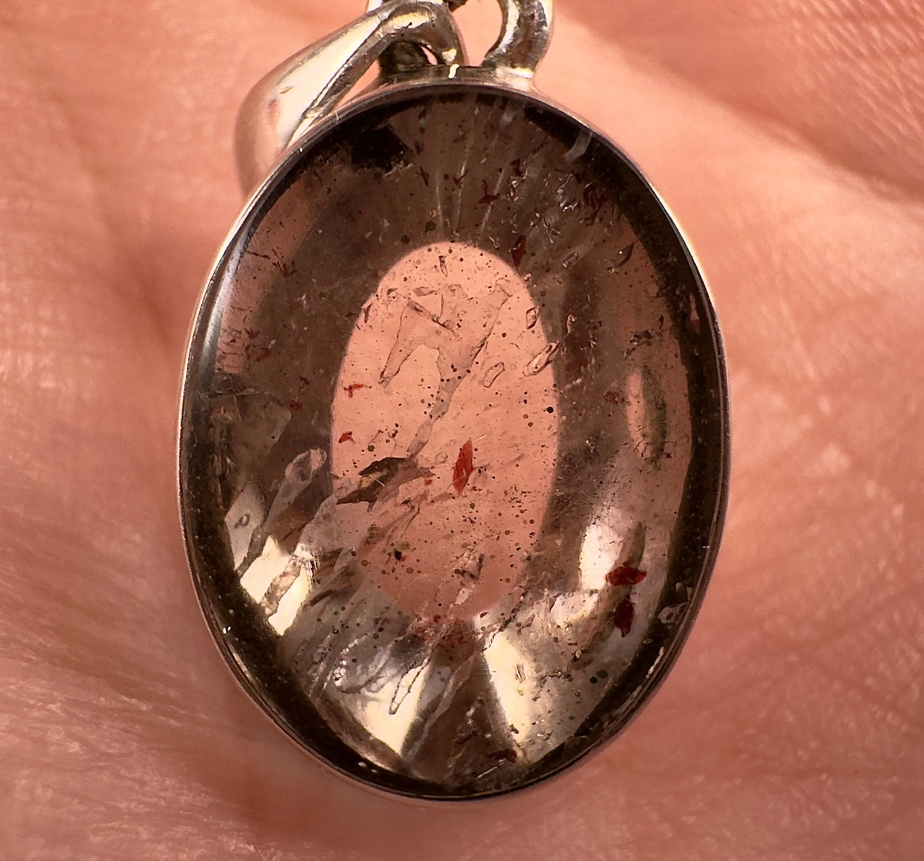 COVELLITE Pink Fire Quartz Crystal Pendant - Handmade Jewelry, Healing Crystals and Stones, 53374