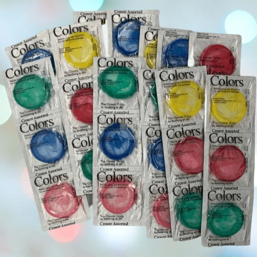 Crown Assorted Colors Lubricated Latex Condoms