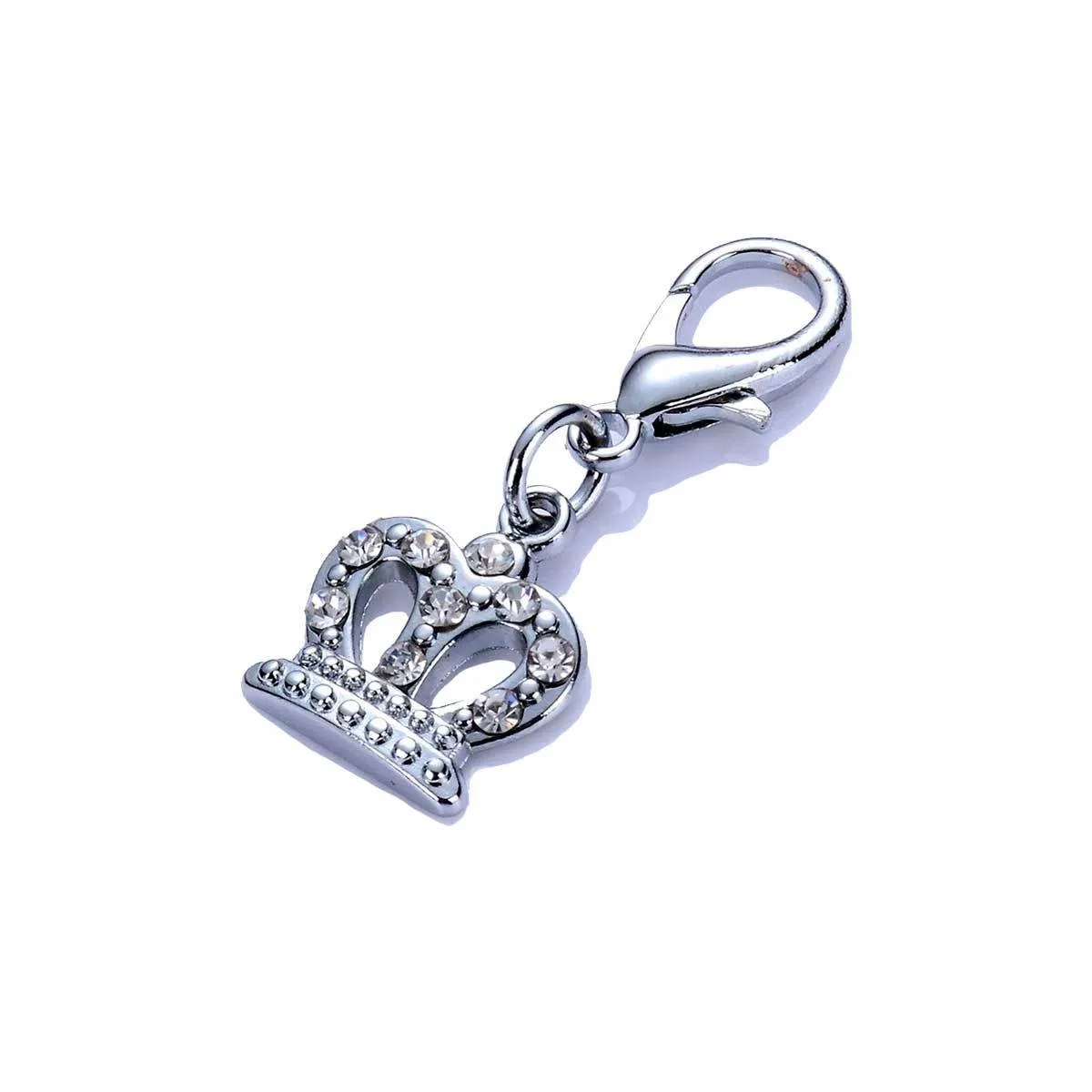 Crystal Crown Dog Collar Charm in Clear