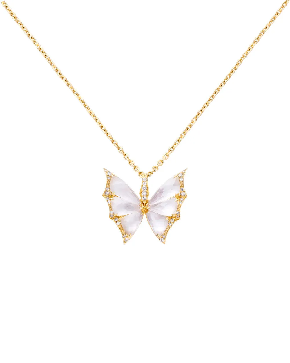 Crystal Haze Butterfly Pendant Necklace