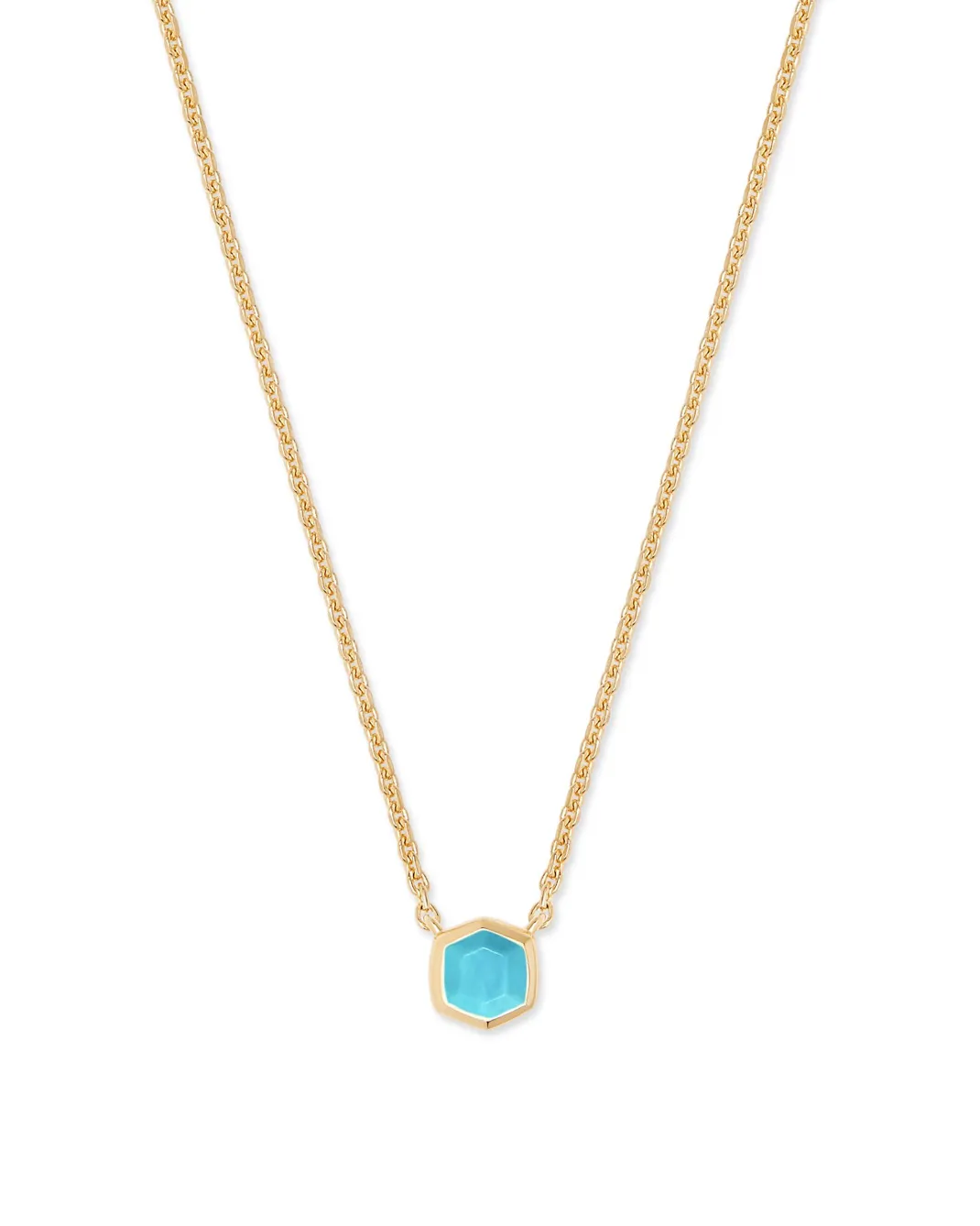 Davie Necklace in 18k Gold Vermeil Necklace in Turquoise | December