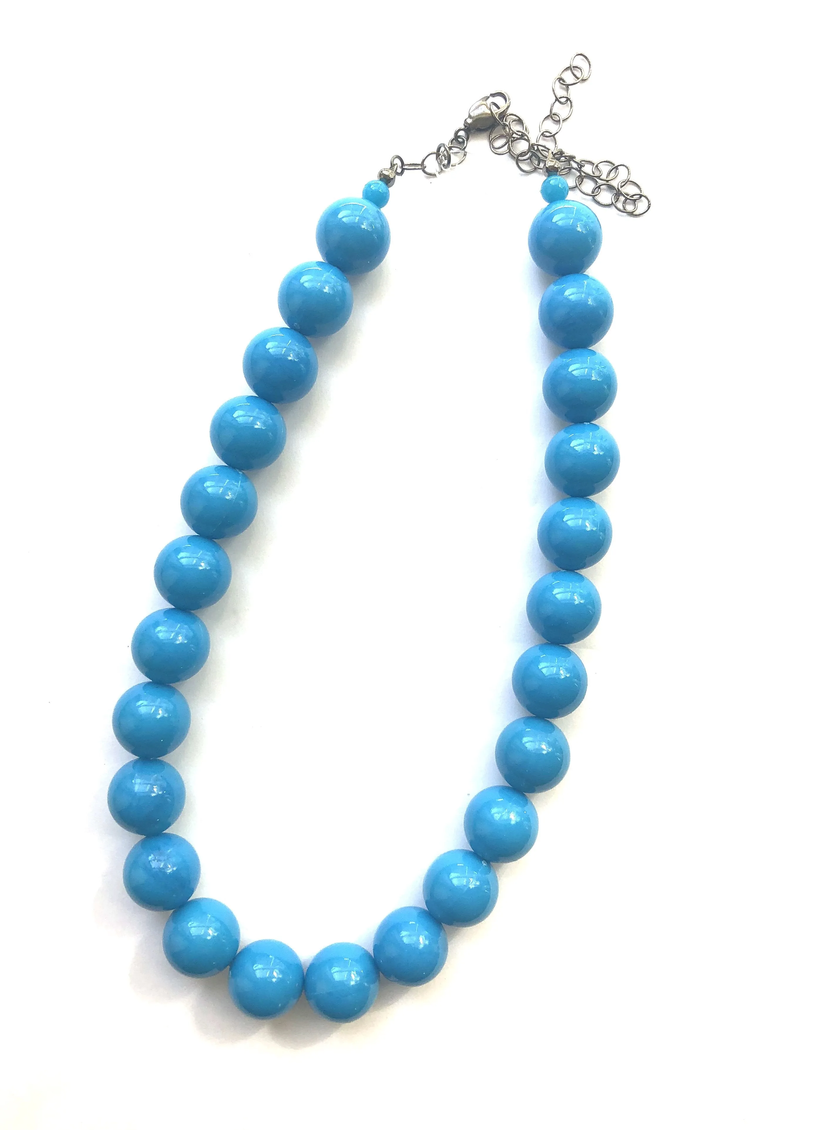 Deep Turquoise Lucite Marco Necklace