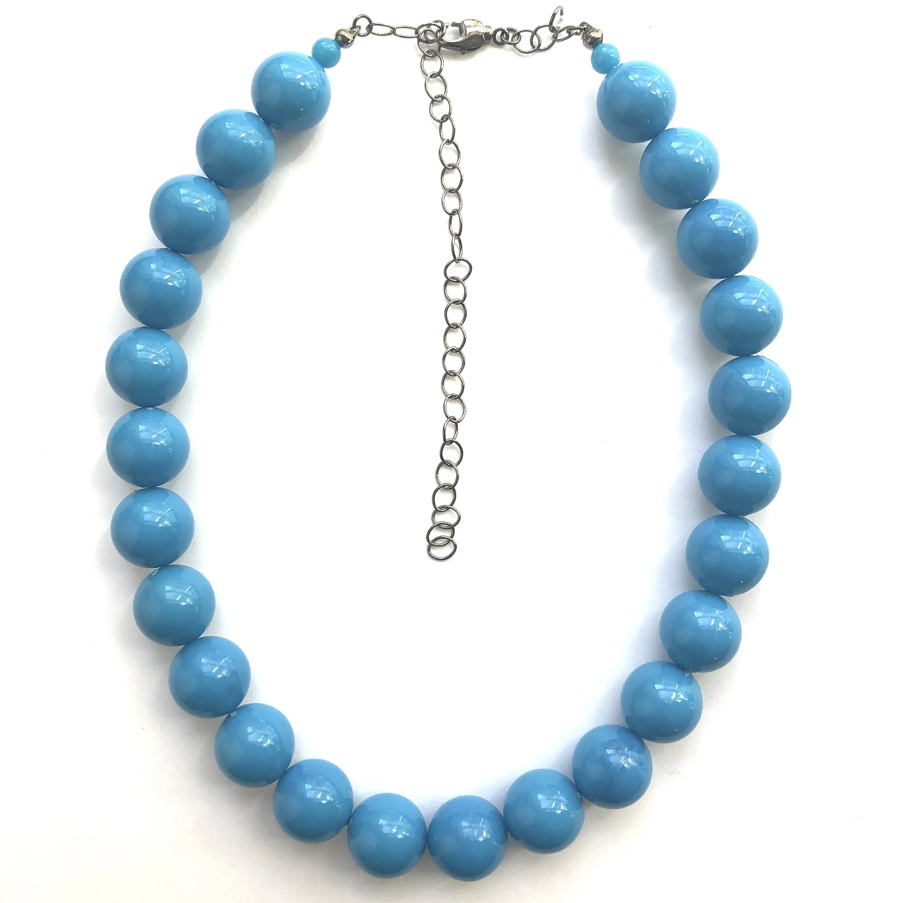 Deep Turquoise Lucite Marco Necklace