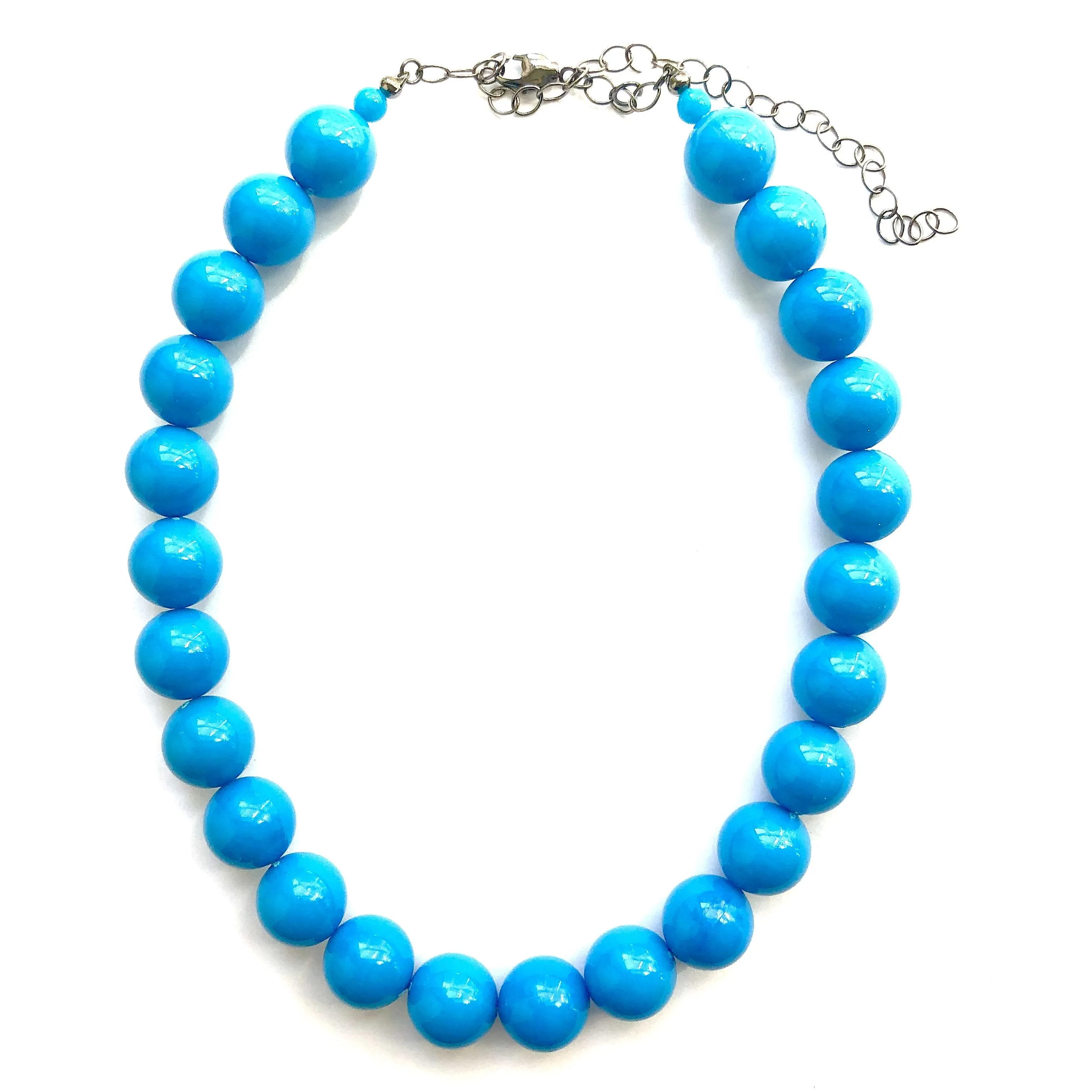 Deep Turquoise Lucite Marco Necklace