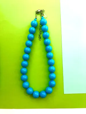 Deep Turquoise Lucite Marco Necklace