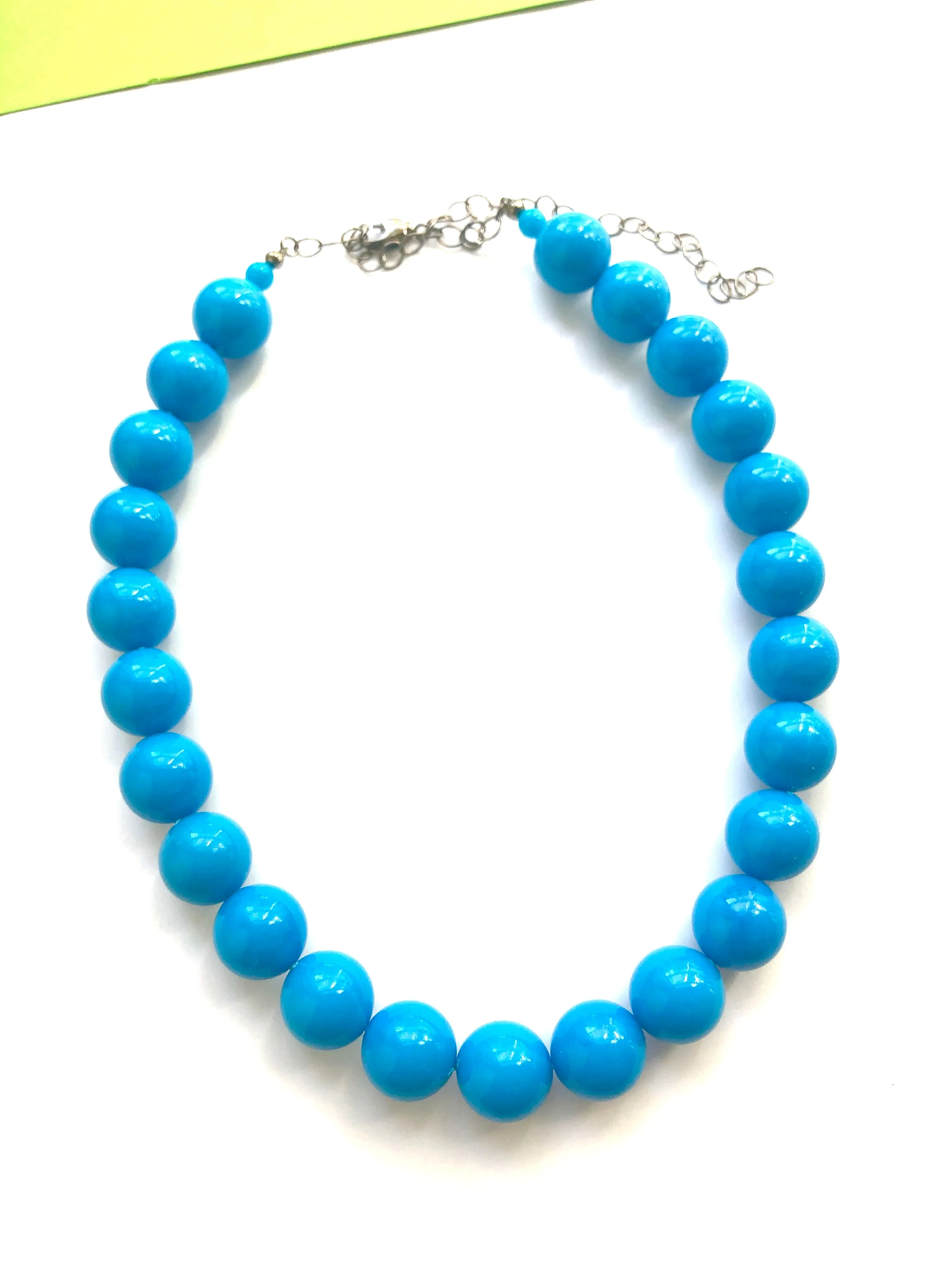 Deep Turquoise Lucite Marco Necklace