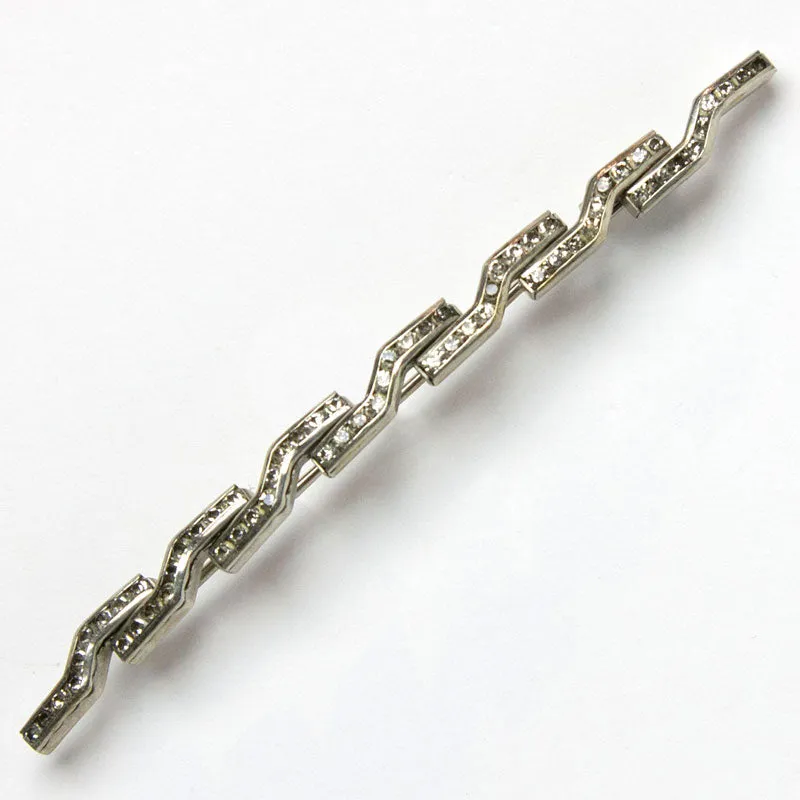 Diamanté Lightning Bolt 1930s Brooch by Schreiber & Hiller