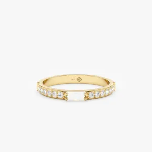 Diamond and Baguette Opal Ring, Madilyn