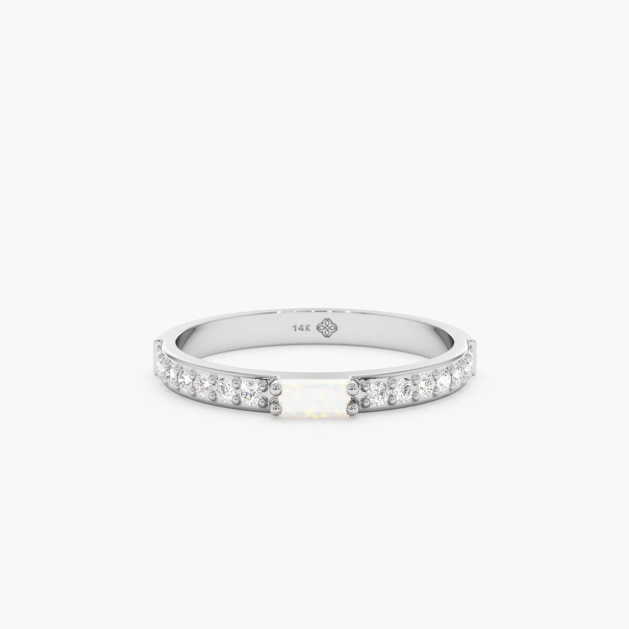 Diamond and Baguette Opal Ring, Madilyn