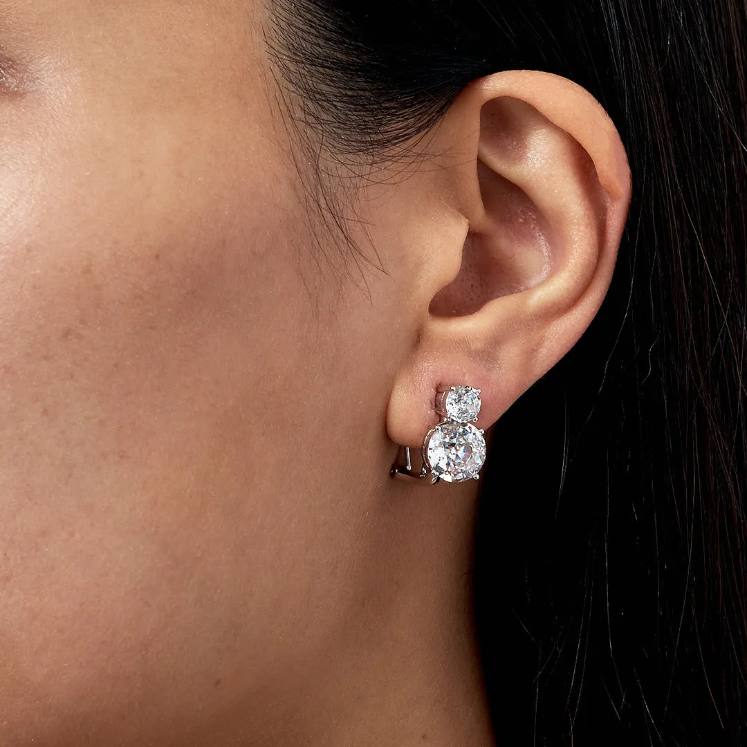 DOUBLE CZ CLIP EARRINGS