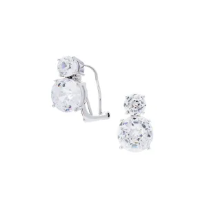 DOUBLE CZ CLIP EARRINGS