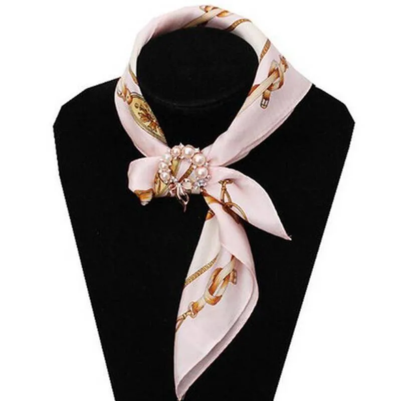 Dual Purpose Pearl Brooch Pin Rhinestone Crystal Pin Scarf Clip