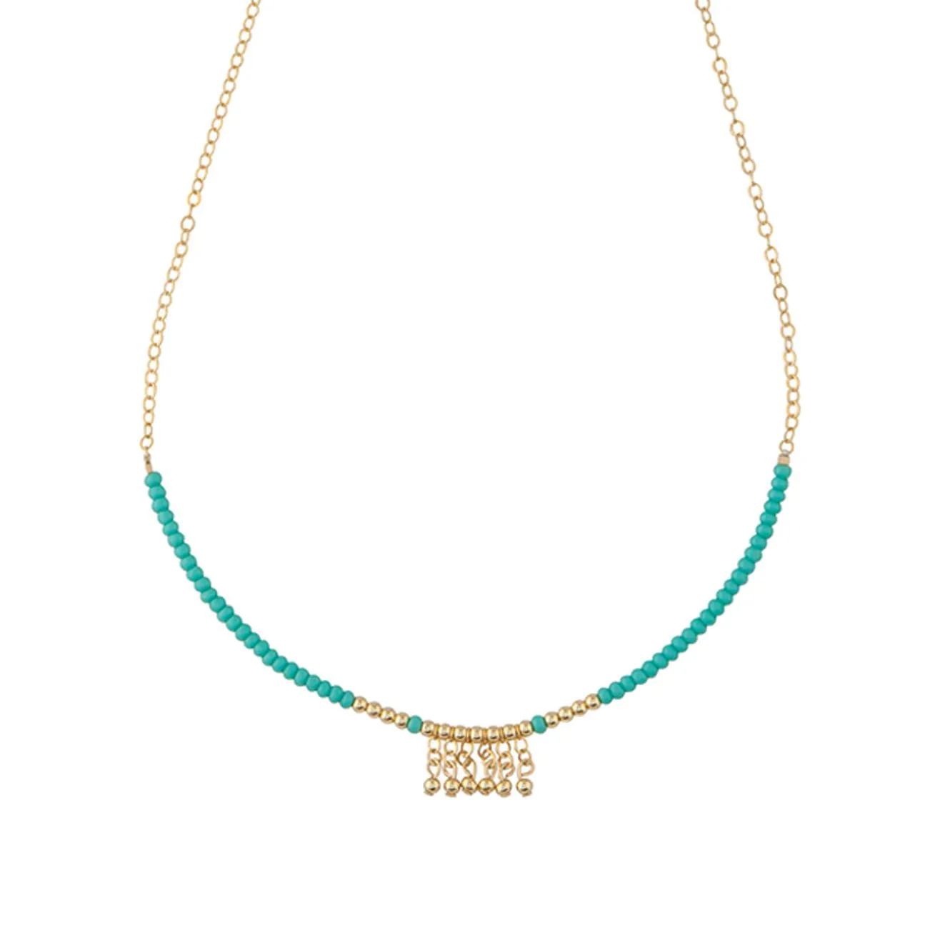 Eclectic Olakira Necklace - TURQUOISE/GOLD