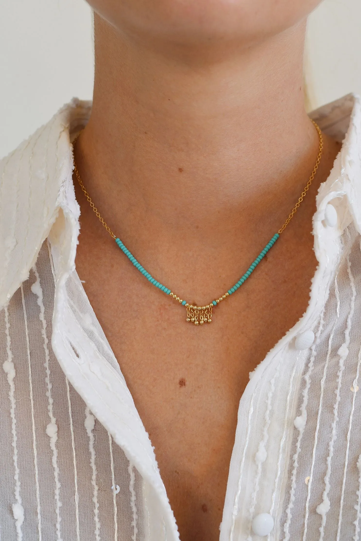 Eclectic Olakira Necklace - TURQUOISE/GOLD