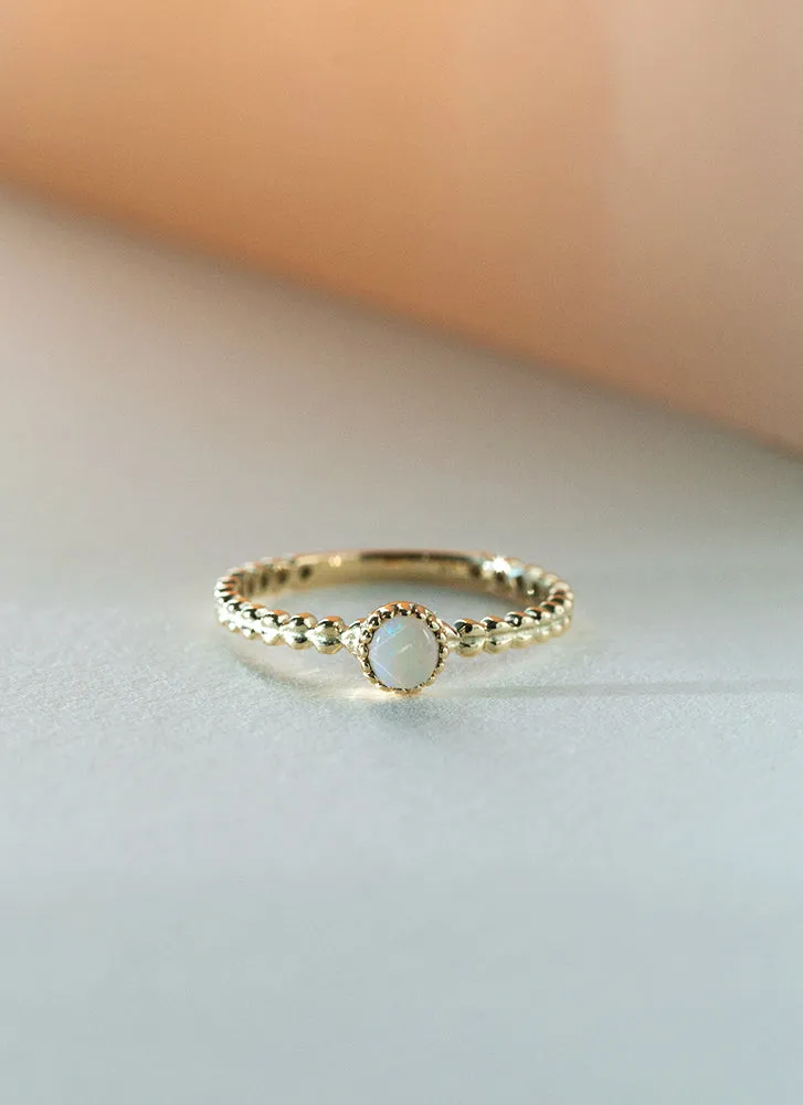 Edie opal october birthstone ring 14k gold