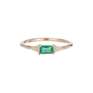 Emerald Cut Emerald Deco Ring (ready to ship option)*