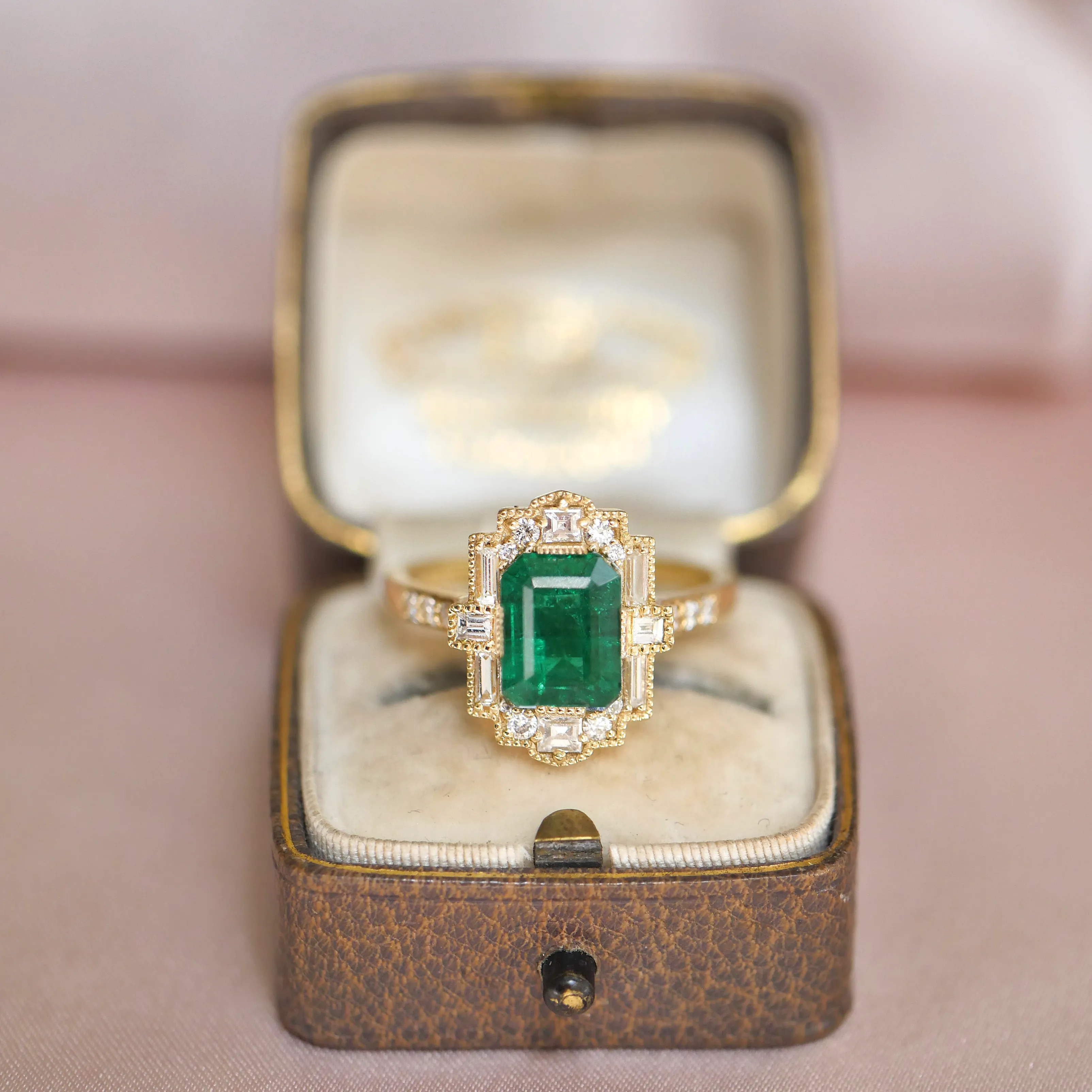 Emerald Deco Emerald Cut Diamond Mosaic Ring