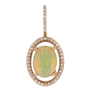 Ethiopian Opal Diamond Halo Pendant