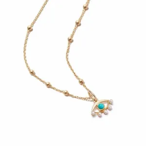 Evil Eye 18ct Gold Plated Necklace SN14_GP