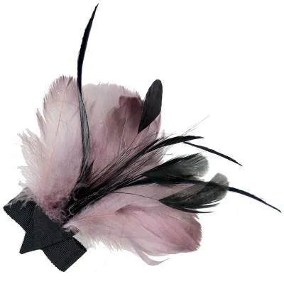 Feather Trim - Mauve & Black