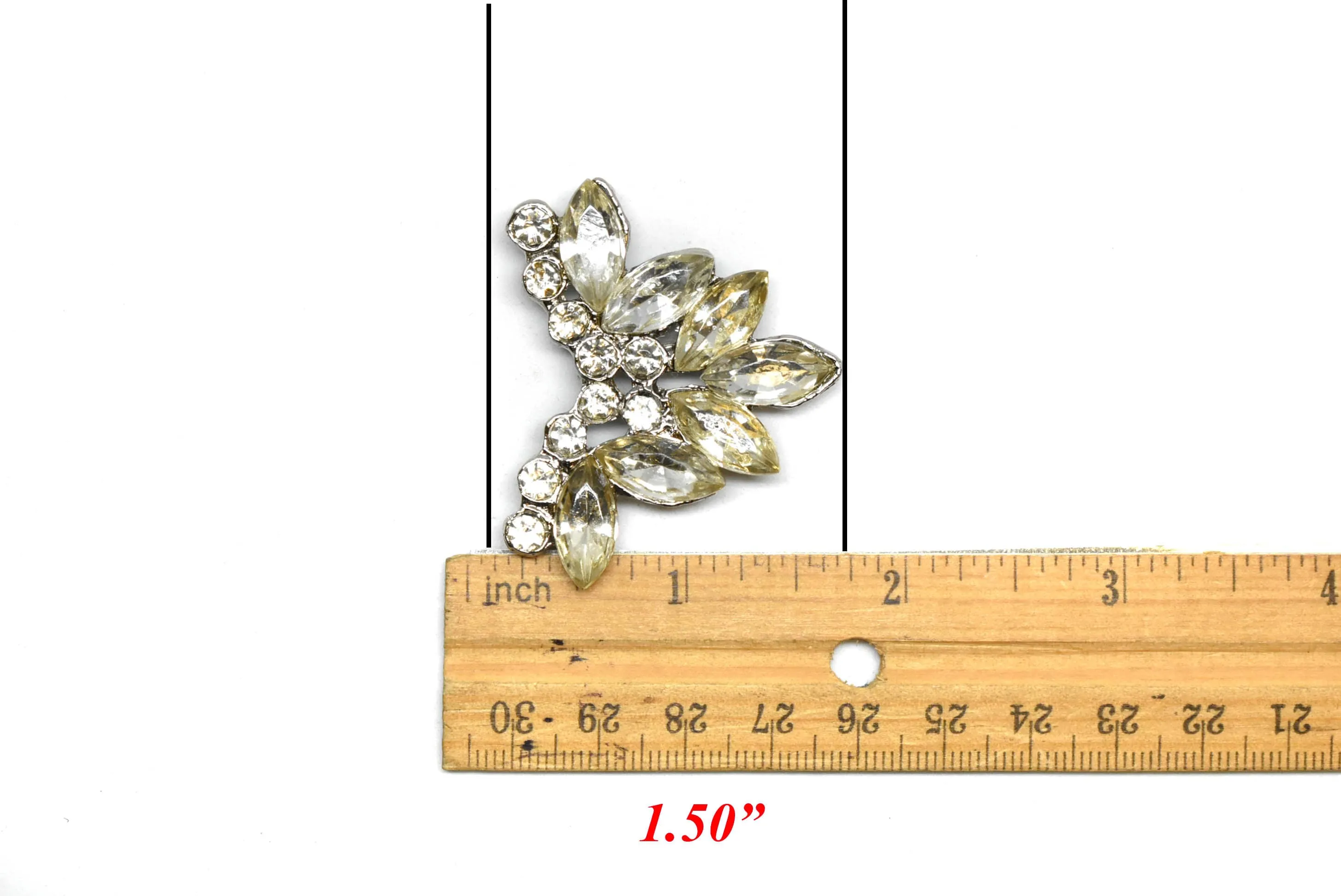 Floral Shape Rhinestone Buckle 2" x 1.50" - 1 Piece