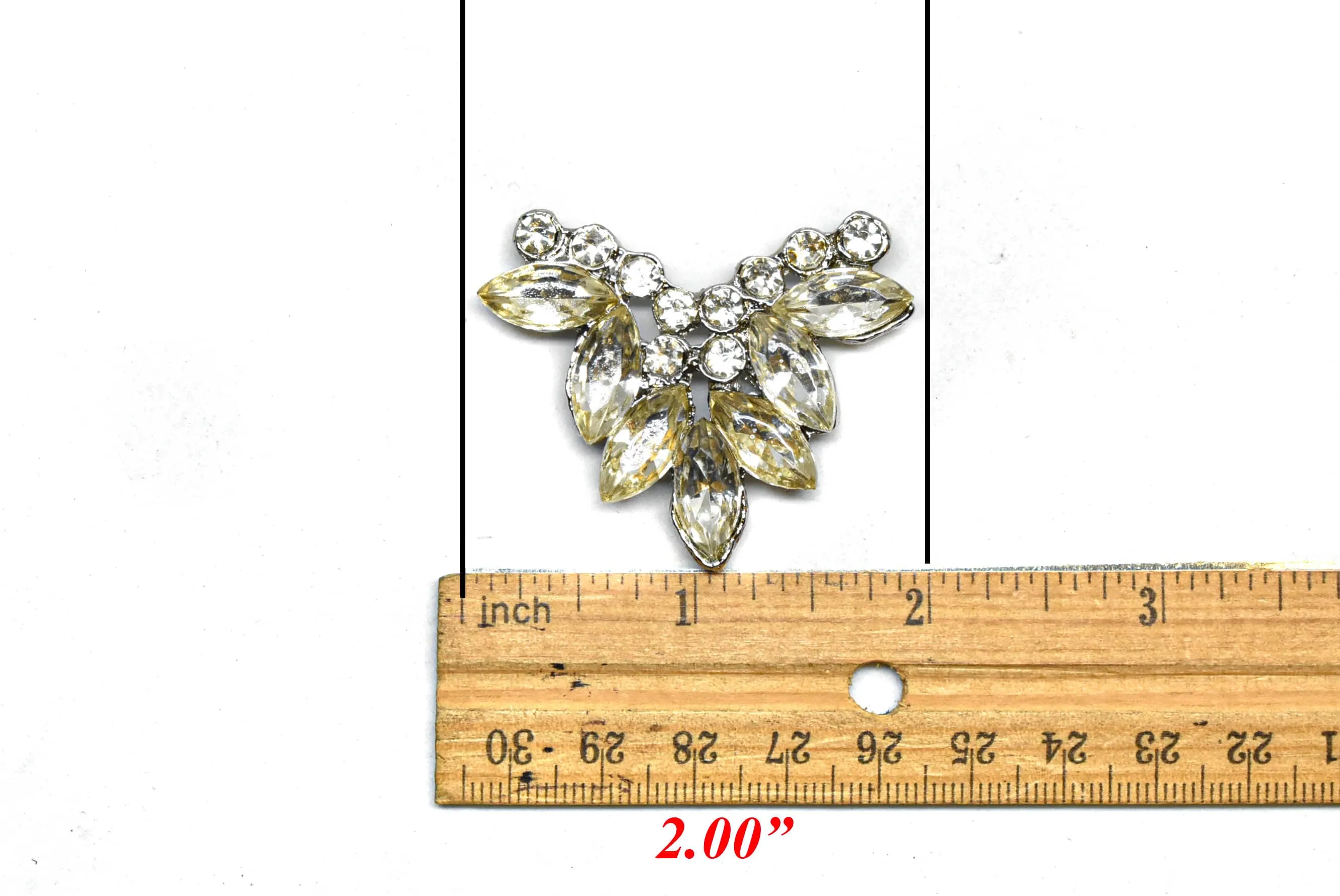 Floral Shape Rhinestone Buckle 2" x 1.50" - 1 Piece