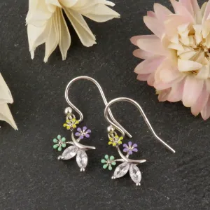 Flower Bouquet Earrings - Silver