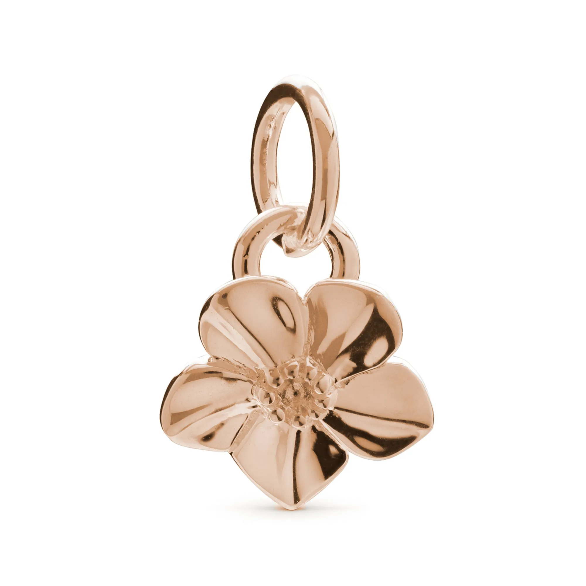 Forget-Me-Not Flower 18ct Rose Gold Vermeil Charm