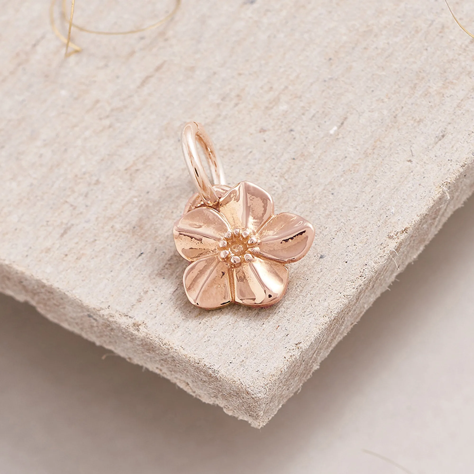 Forget-Me-Not Flower 18ct Rose Gold Vermeil Charm