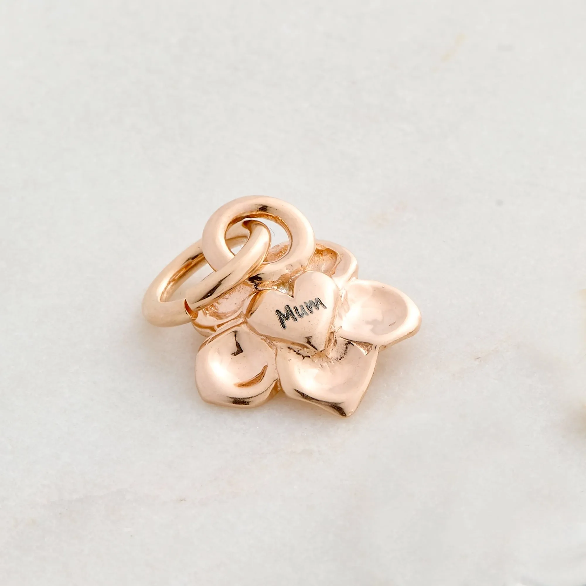 Forget-Me-Not Flower 18ct Rose Gold Vermeil Charm