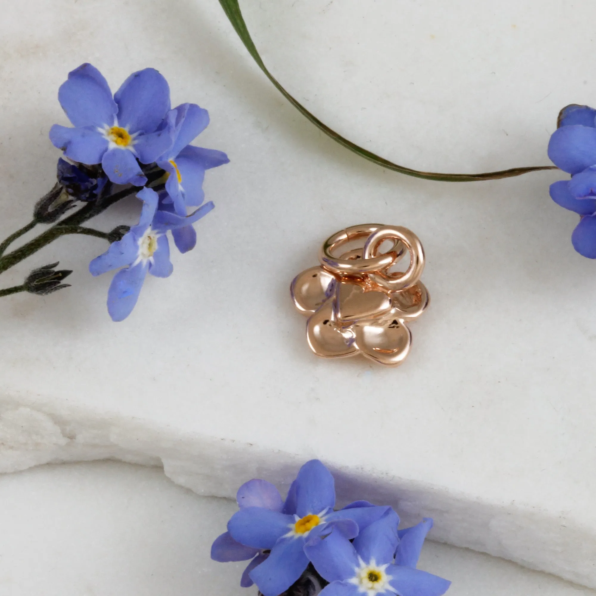 Forget-Me-Not Flower 18ct Rose Gold Vermeil Charm