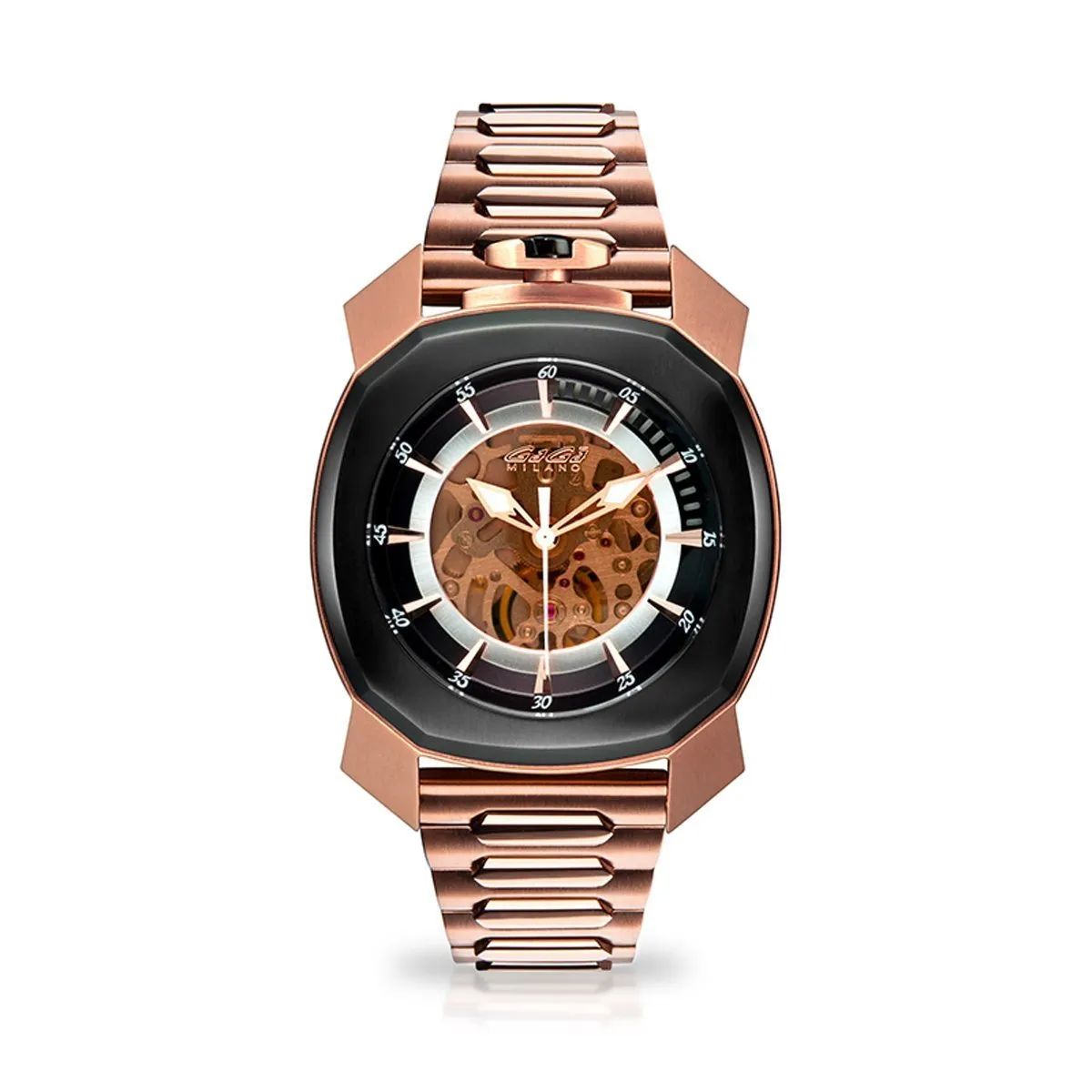 Gaga Milano Automatic Watch Frame_One Skeleton Rose Gold 7074.01