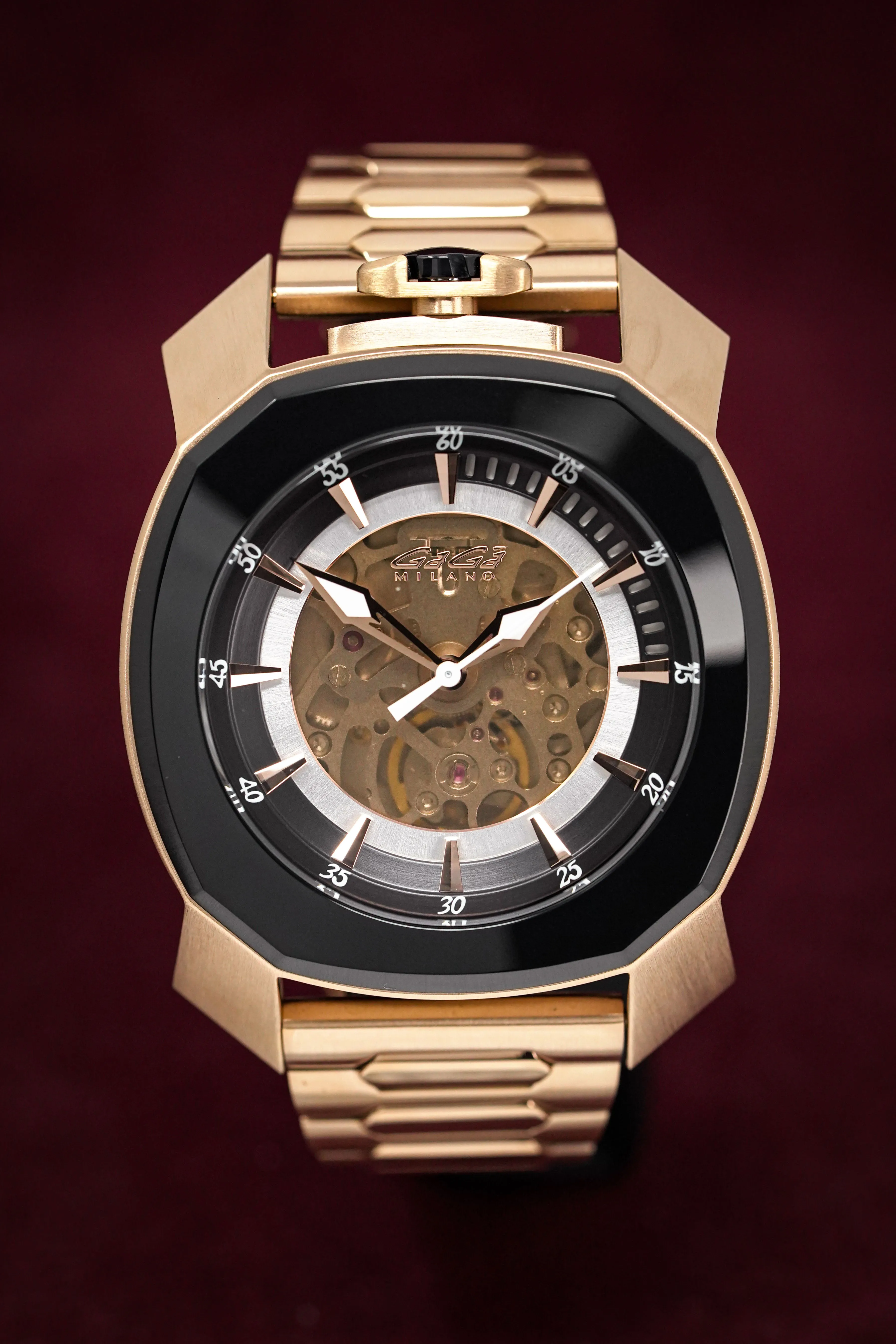 Gaga Milano Automatic Watch Frame_One Skeleton Rose Gold 7074.01