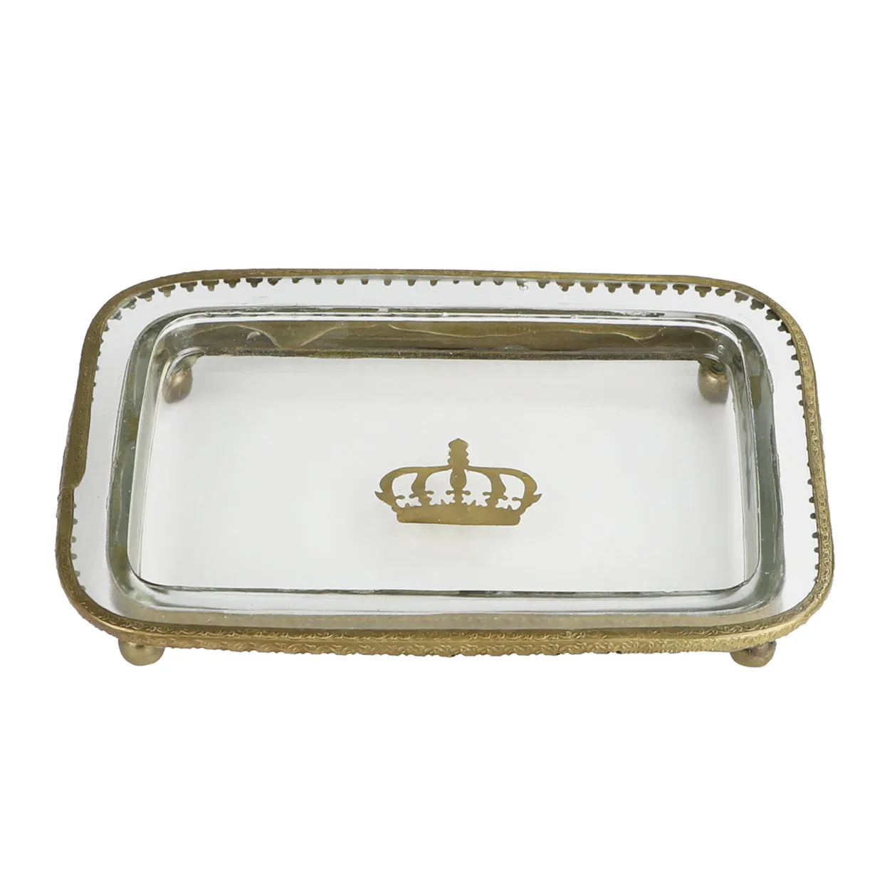 Glass Tray with Crown