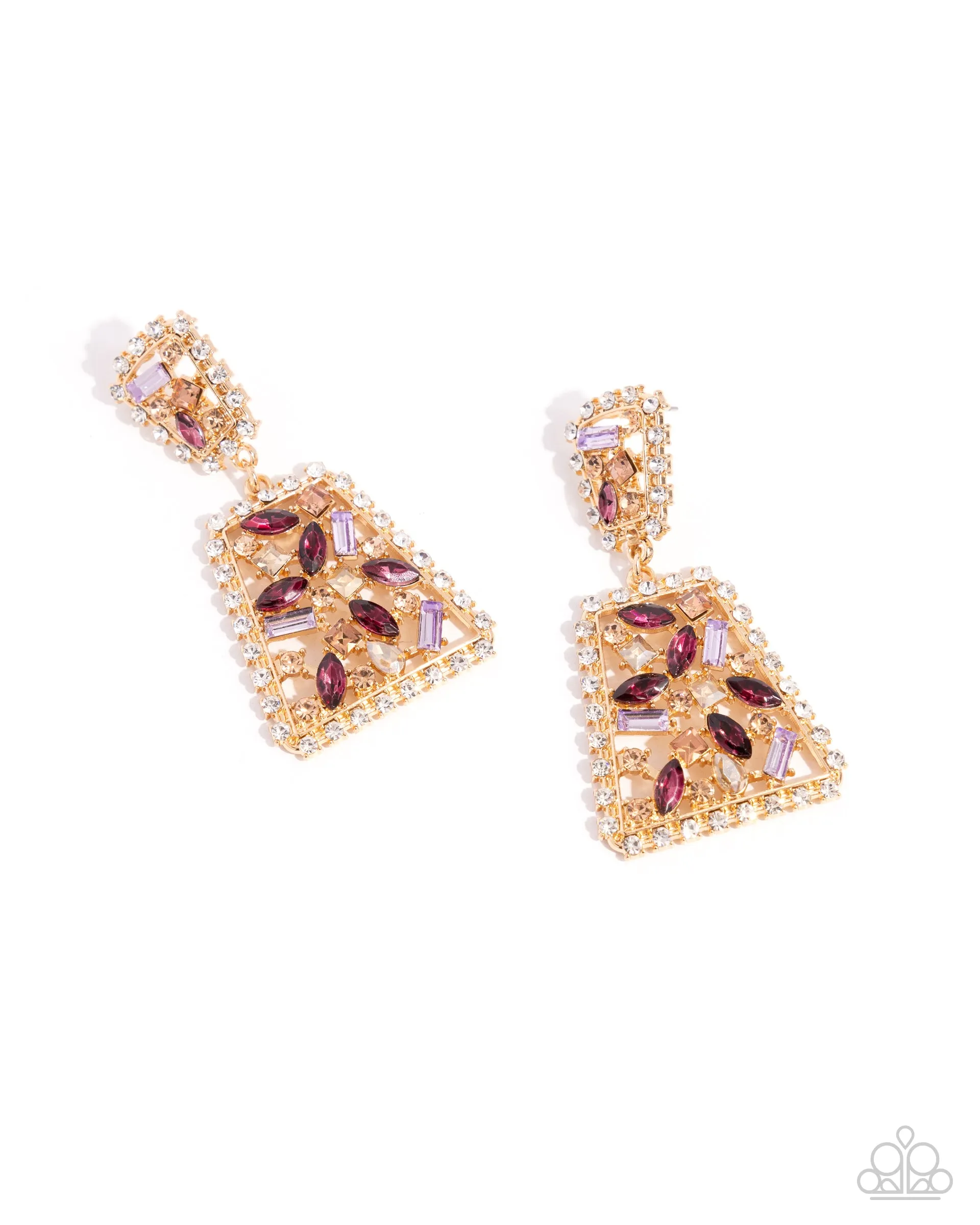 Glistening Gala - Purple Post Earrings - Paparazzi Accessories