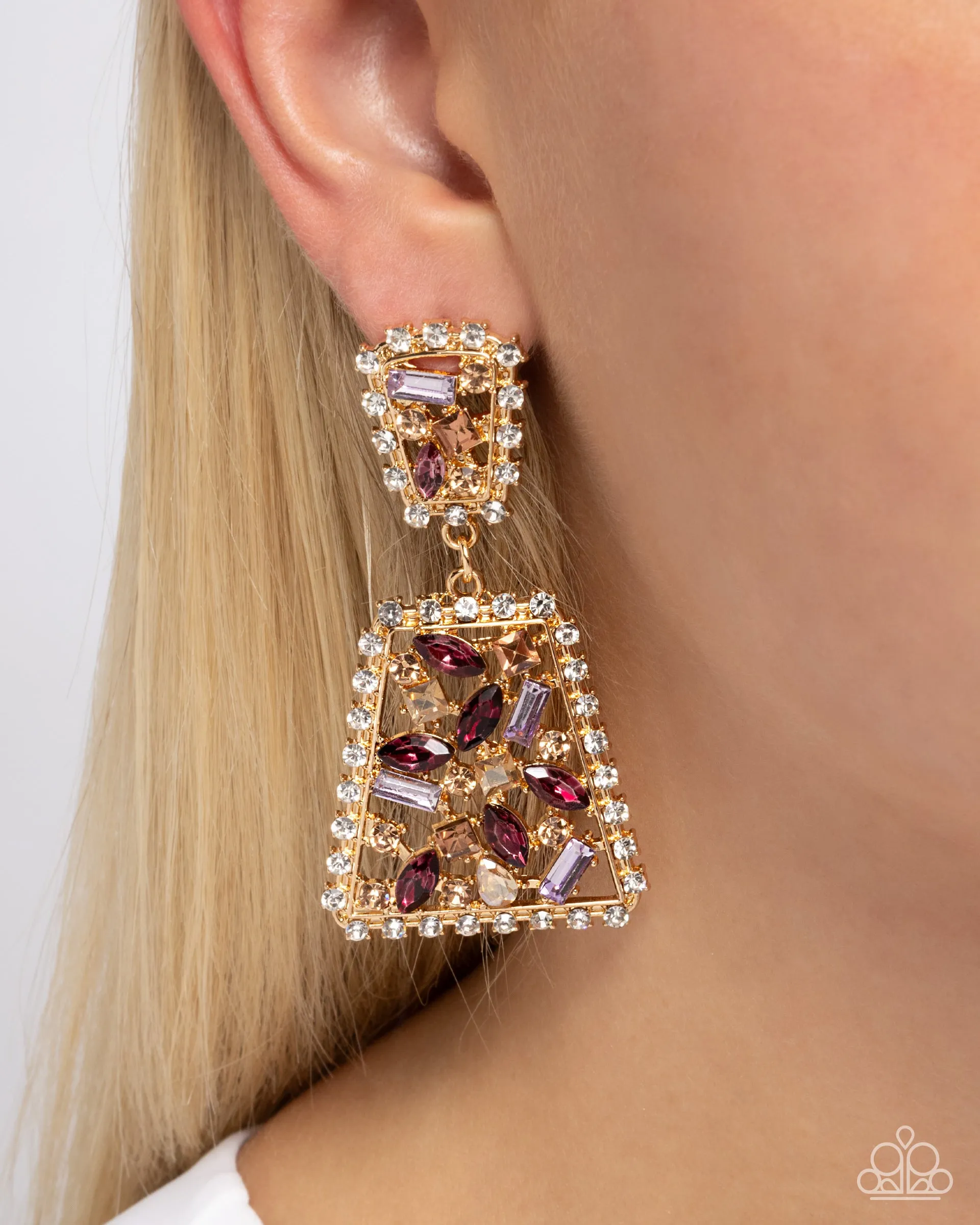 Glistening Gala - Purple Post Earrings - Paparazzi Accessories