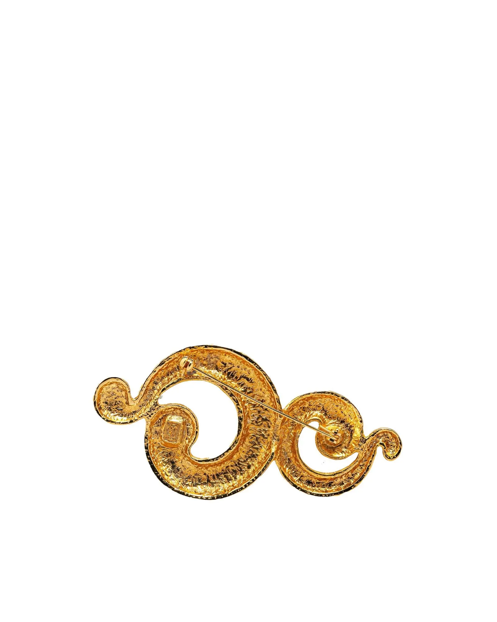 Gold Plated Whirlpool Brooch with Pin Closure