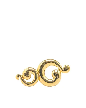 Gold Plated Whirlpool Brooch with Pin Closure