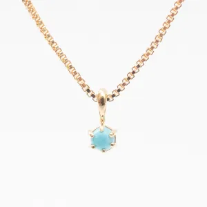 Gold Vermeil Round Claw Set Turquoise Necklace