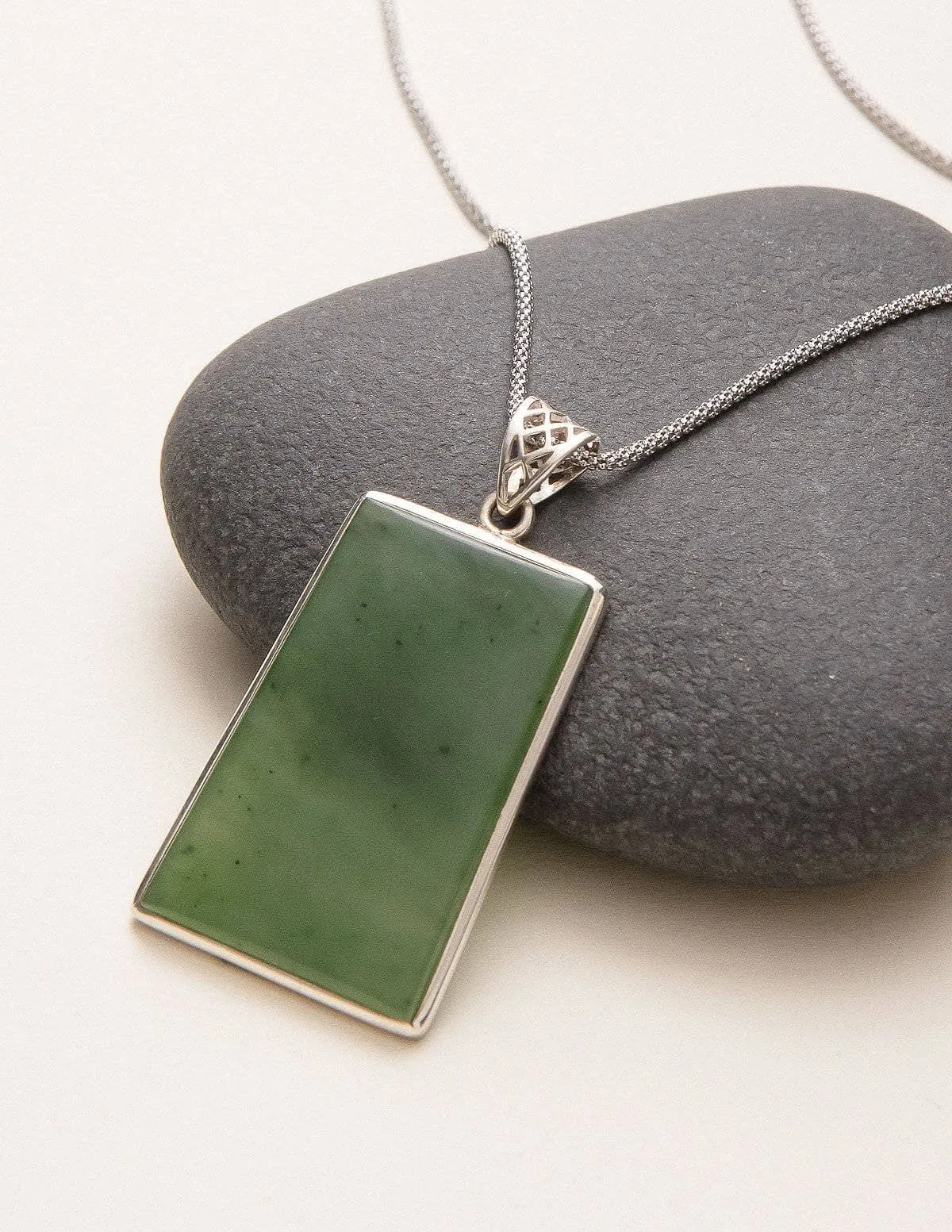 Green Nephrite Jade Pendant Necklace