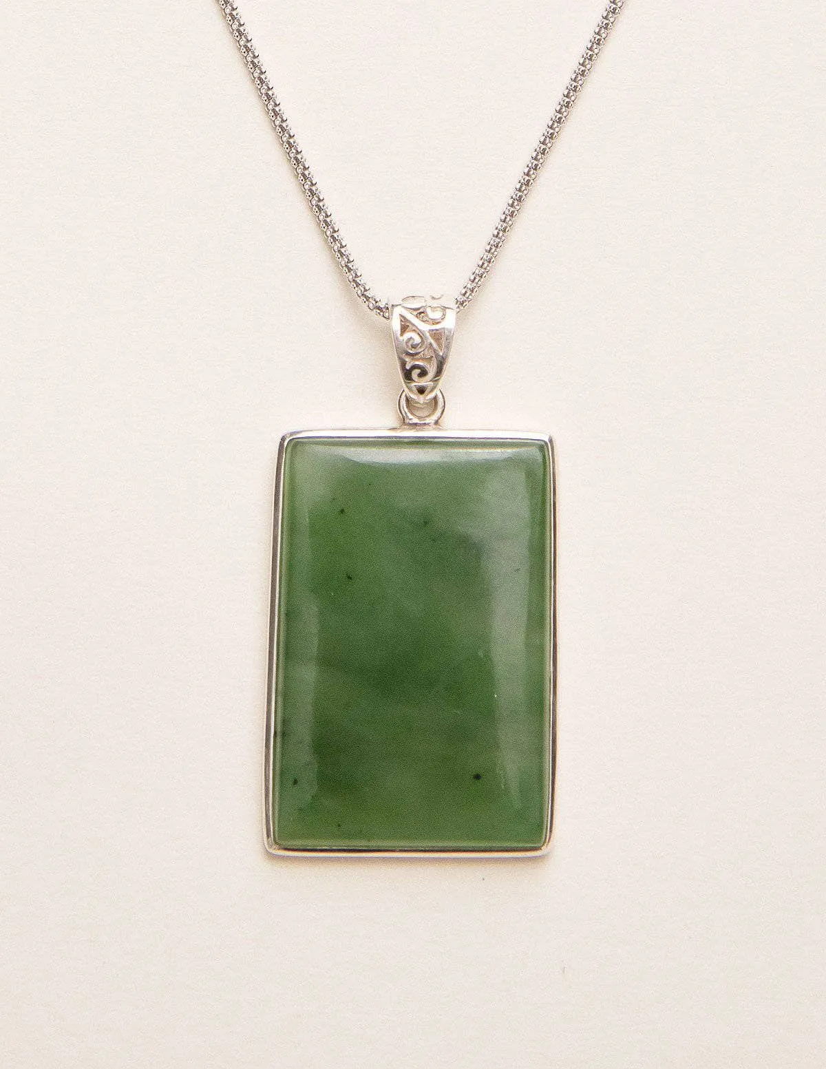 Green Nephrite Jade Pendant Necklace