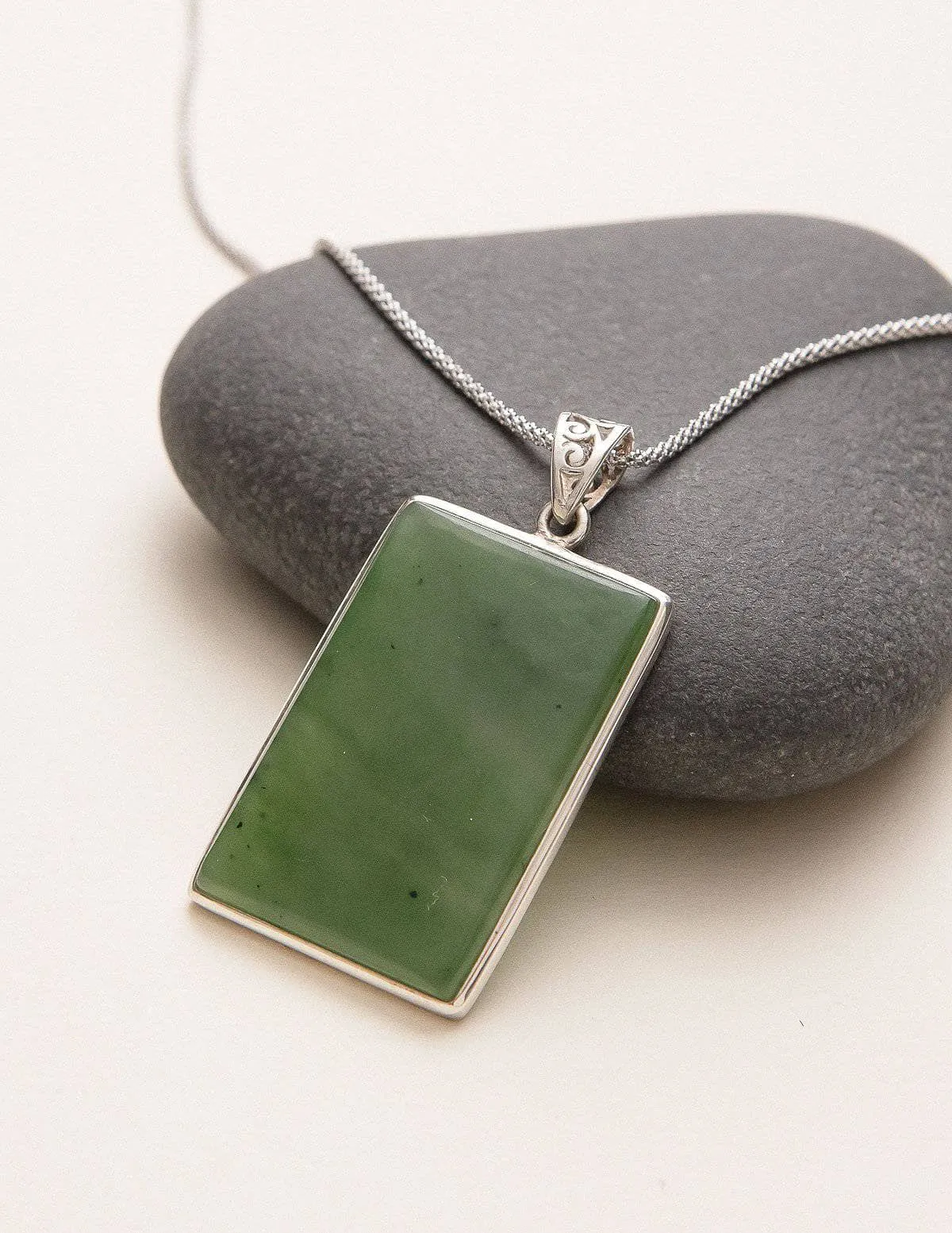 Green Nephrite Jade Pendant Necklace