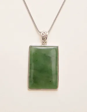 Green Nephrite Jade Pendant Necklace