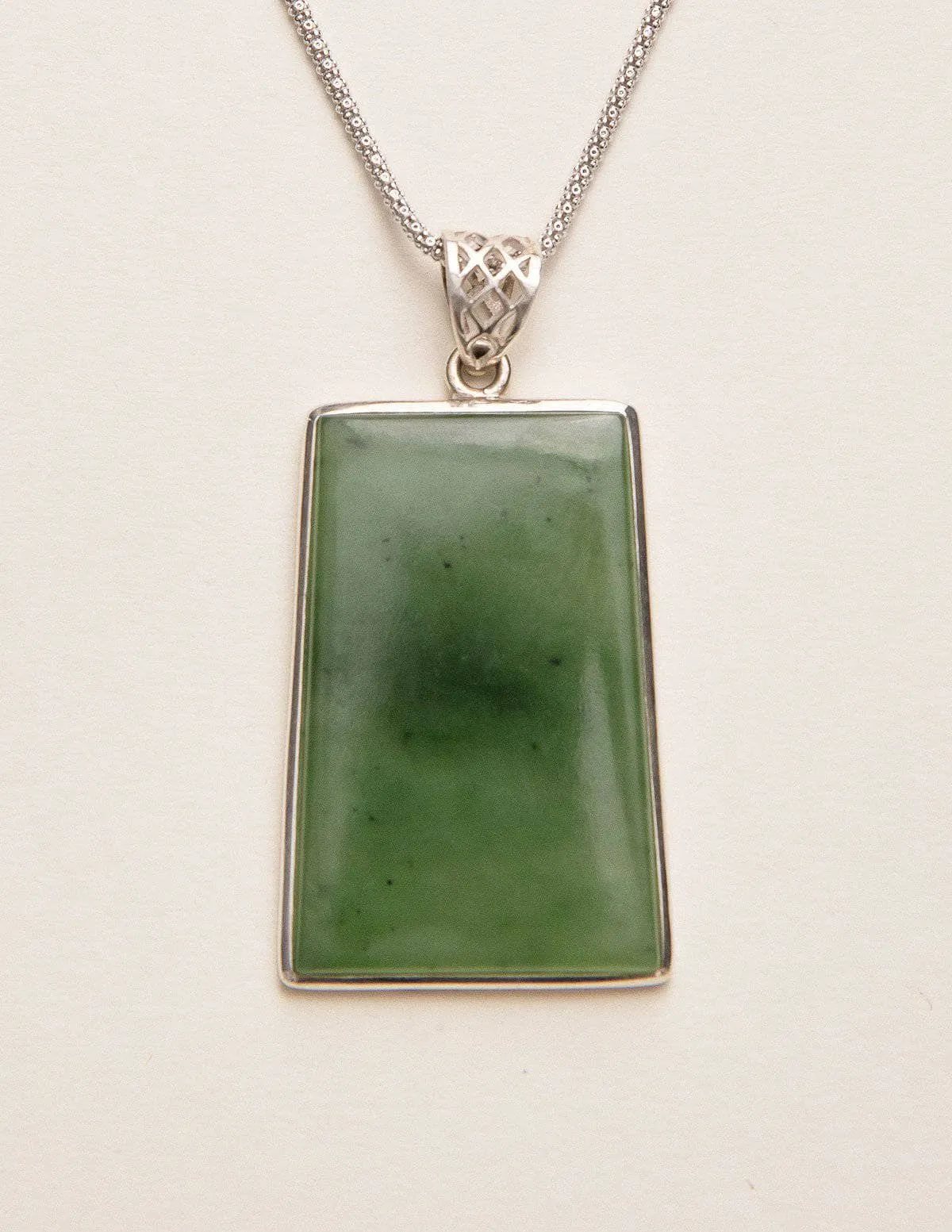 Green Nephrite Jade Pendant Necklace