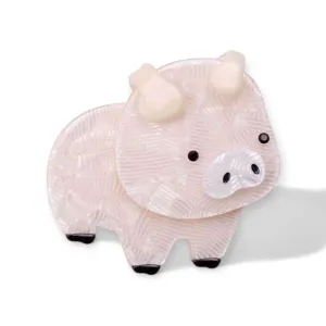 Handmade Acrylic Art Brooch - The Adorable Pig